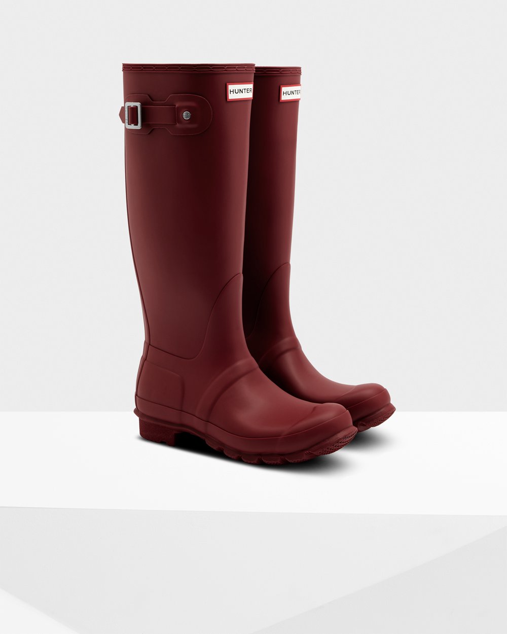 Hunter Original Tall Rain Boots - Online Store Womens Grey Red - BIVEDJ812